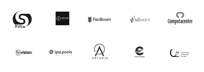 8 company logos black and white