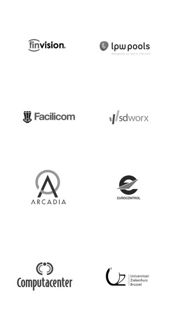 8 logos vertical companies black and white mobile