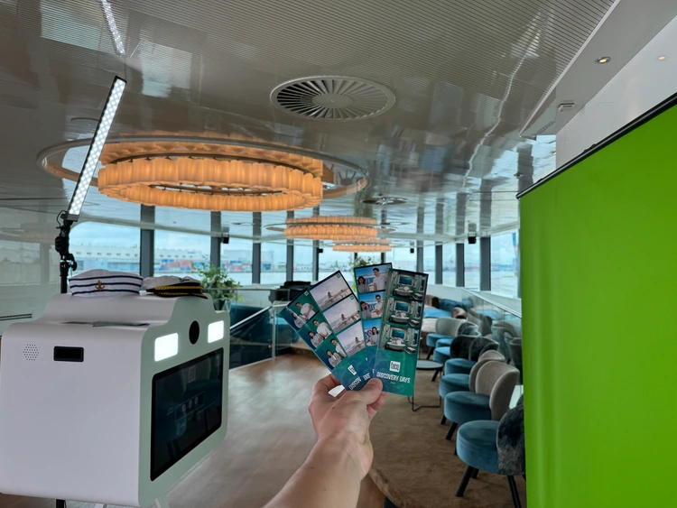 photobooth greenscreen on beautiful boat Antwerp
